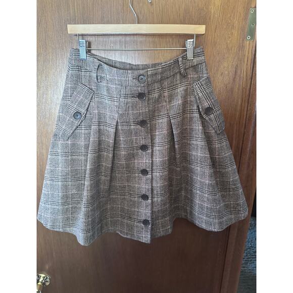 VINTAGE ARTKA WOOL BLEND TWEED SKIRT W/POCKETS; SIZE MED - Picture 2 of 3